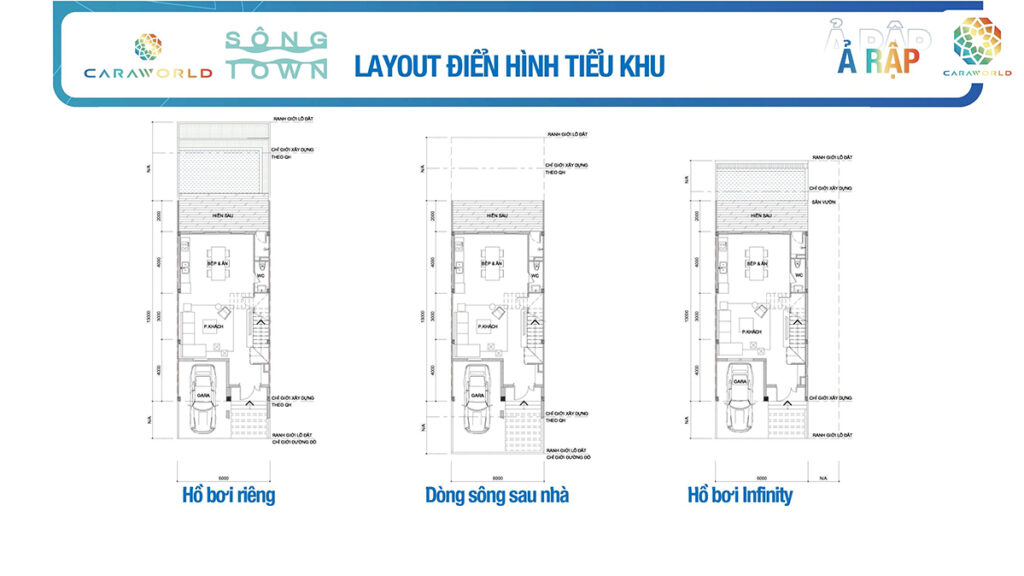 Layout nhà phố Sông Town
